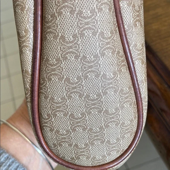 Vintage Celine Macadam coated canvas and leather Crossbody Bag 10” x 7” - Picture 11 of 16